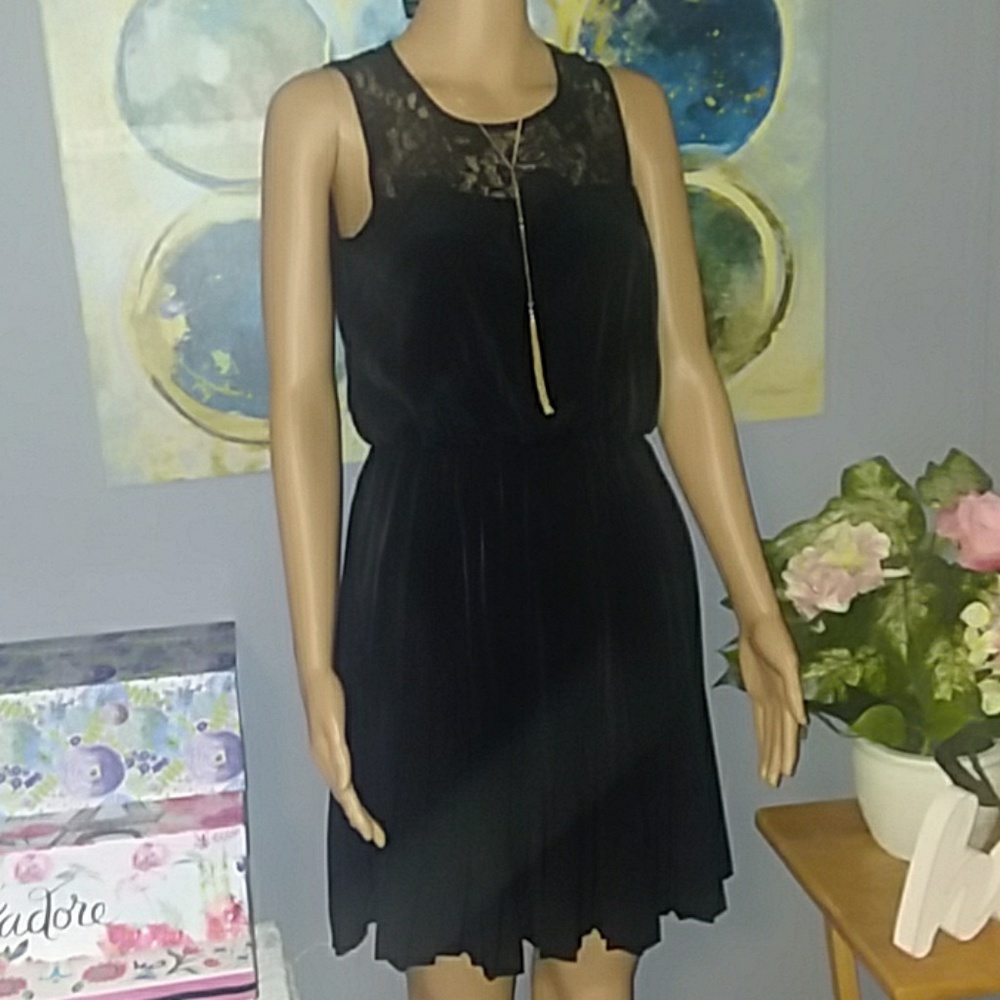 Black Lace Top "Jodi Kristopher" mini dress NWOT